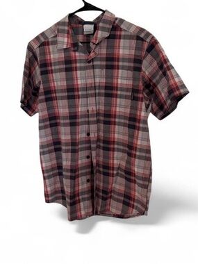 Columbia Men's Short-Sleeve Plaid Button-Down Shirt - Red, Black & Gray